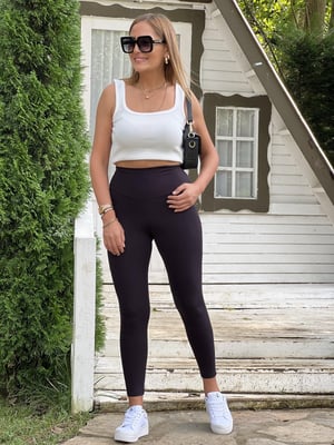 Orijinal Siyah Crop Tayt