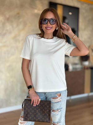 Orijinal Vatkalı Pike Modal Beyaz Tshirt