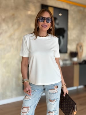 Orijinal Vatkalı Pike Modal Beyaz Tshirt