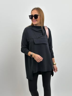 Orijinal Yaka Detay Salaş Modal Sweatshirt