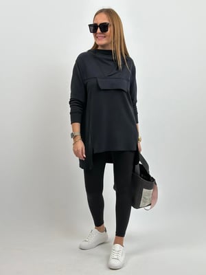 Orijinal Yaka Detay Salaş Modal Sweatshirt