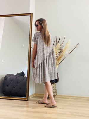 Oversize Çıtır Desen Elbise