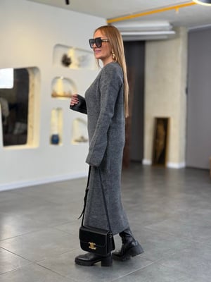 Oversize Füme Triko Elbise