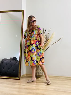Oversize Karışık Desen Elbise