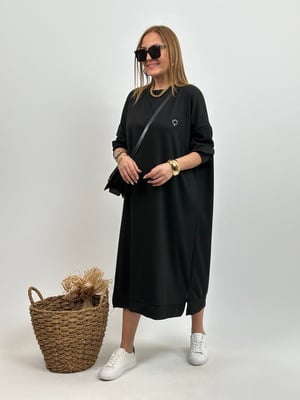 Oversize Siyah Loya Sweat Elbise