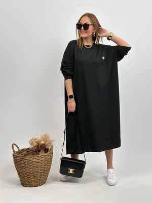 Oversize Siyah Loya Sweat Elbise
