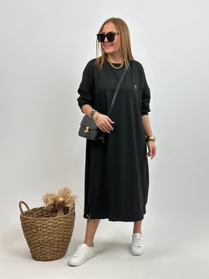 Oversize Siyah Loya Sweat Elbise