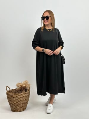 Oversize Siyah Loya Sweat Elbise