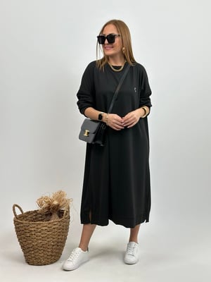 Oversize Siyah Loya Sweat Elbise