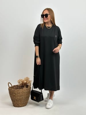 Oversize Siyah Loya Sweat Elbise