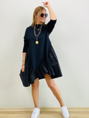 Oversize Siyah Sweat Elbise
