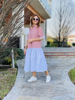 Pembe Pöti Kare Elbise