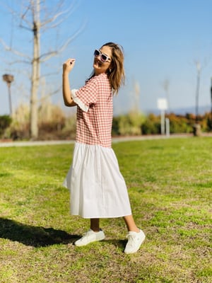 Pembe Pöti Kare Elbise