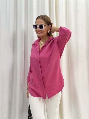 Pembe Yarasa Kol Oversize Salaş Gömlek