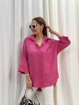 Pembe Yarasa Kol Oversize Salaş Gömlek