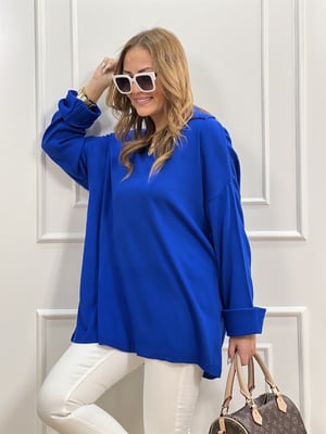 Polo Yaka Saks Oversize Triko