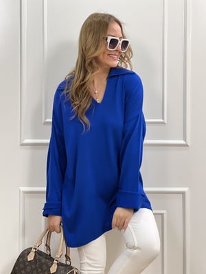 Polo Yaka Saks Oversize Triko