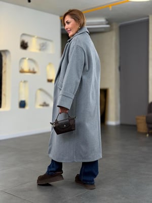 Premium Astarlı Gri Kaşe Kaban