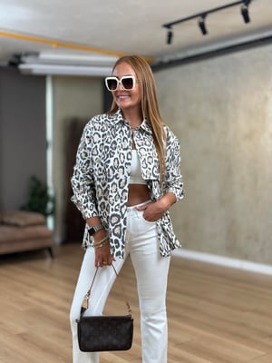 Premium Leopar Desen Kapaklı Cep Gömlek