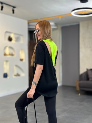 Sırt Yeşil Neon Detay Bluz