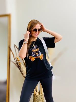 Siyah Ayıcık Baskılı Tshirt