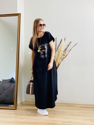 Siyah Baskılı Basic Elbise