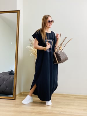 Siyah Baskılı Basic Elbise