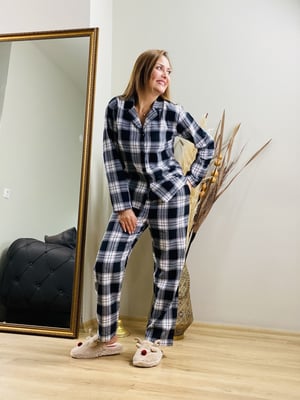 Siyah Beyaz Ekoseli Pijama Takımı