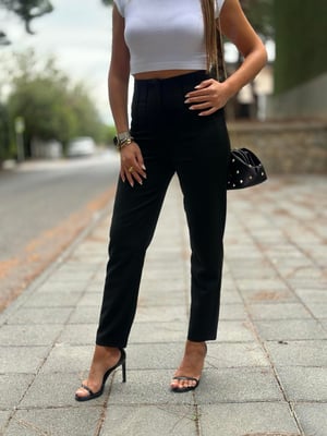 Siyah Çimalı Pantolon