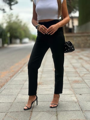 Siyah Çimalı Pantolon