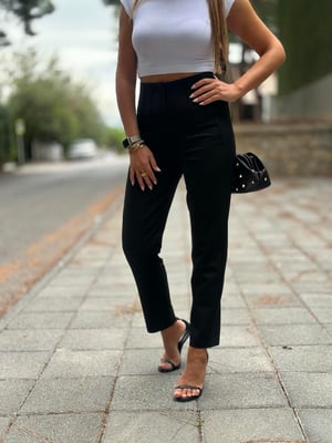 Siyah Çimalı Pantolon