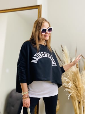 Siyah Crop Sweatshirt