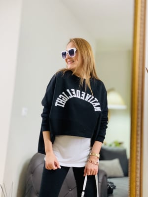 Siyah Crop Sweatshirt