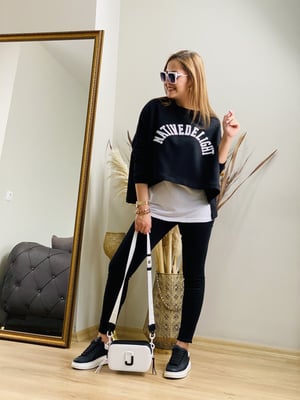 Siyah Crop Sweatshirt