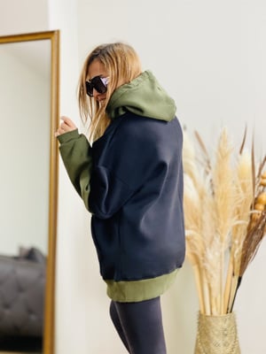 Siyah Haki Kapşonlu Sweatshirt