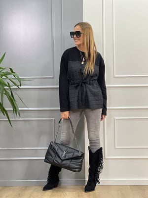 Siyah Kapitone Sweatshirt