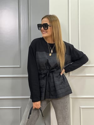 Siyah Kapitone Sweatshirt