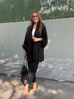 Siyah Kimono İkili Takım
