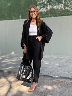 Siyah Kimono İkili Takım