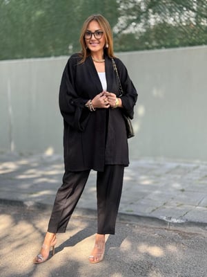 Siyah Kimono İkili Takım