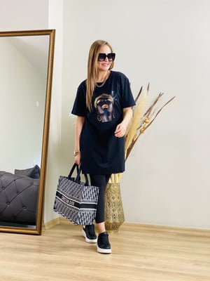 Siyah Ön Baskılı Tshirt