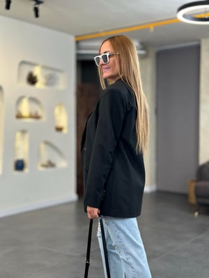 Siyah Oversize Astarlı Blazer Ceket