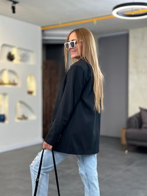 Siyah Oversize Astarlı Blazer Ceket