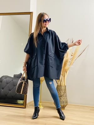 Siyah Oversize Gömlek 