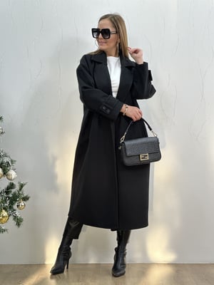 Siyah Oversize Kaşe Kaban