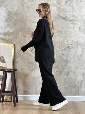 Siyah Oversize Triko İkili Takım