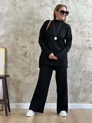 Siyah Oversize Triko İkili Takım