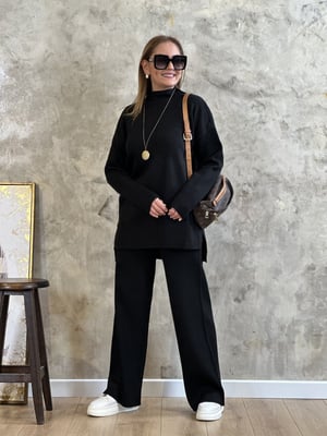 Siyah Oversize Triko İkili Takım