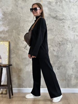 Siyah Oversize Triko İkili Takım