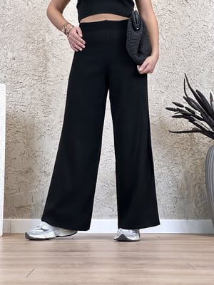 Siyah Oversize Triko Pantolon